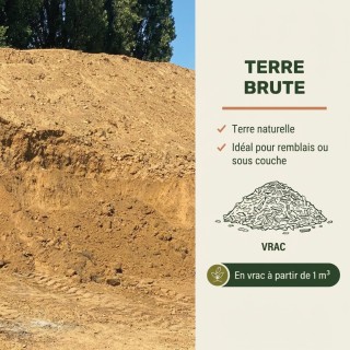 Terre végétale brute - Vrac 1 m3