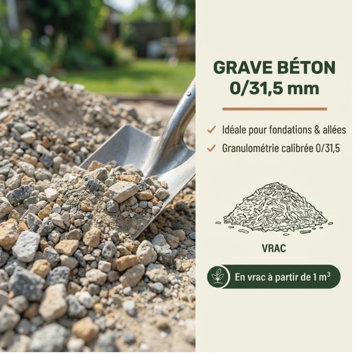 Grave béton 0/31,5 - En Vrac