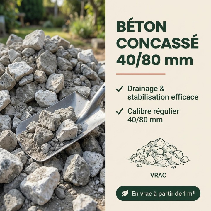 Béton concassé 40/80 - En Big bag - 1 m3